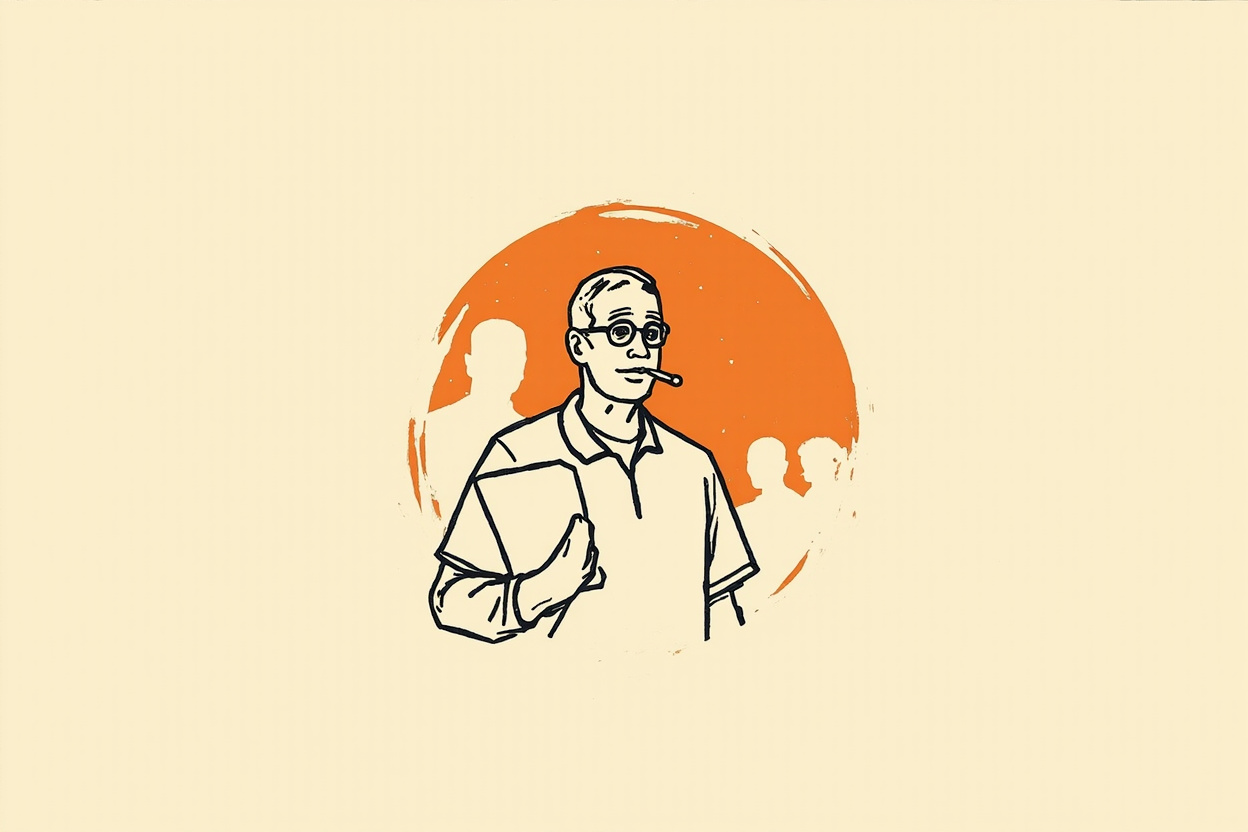 Coach with clipboard and three portrait silhouettes