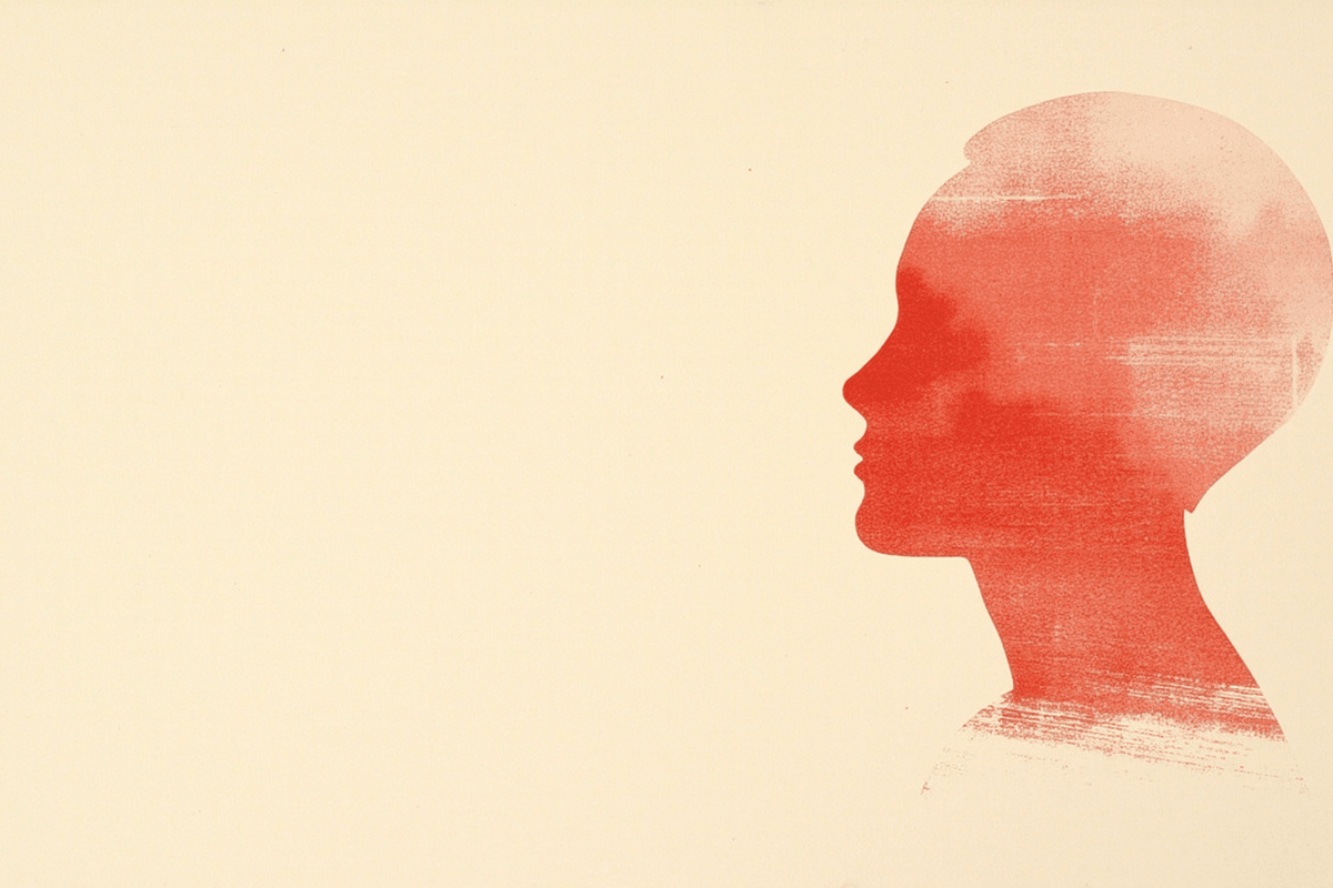 Thumbprint behavioral portrait — WPA-style hero
